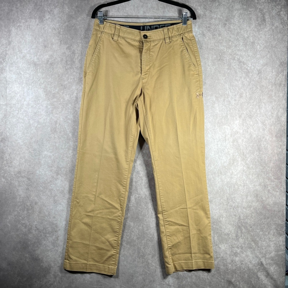 Under Armour Performance Pants Mens‎ 30 Tan Khaki Chino Straight Outdoor Golf